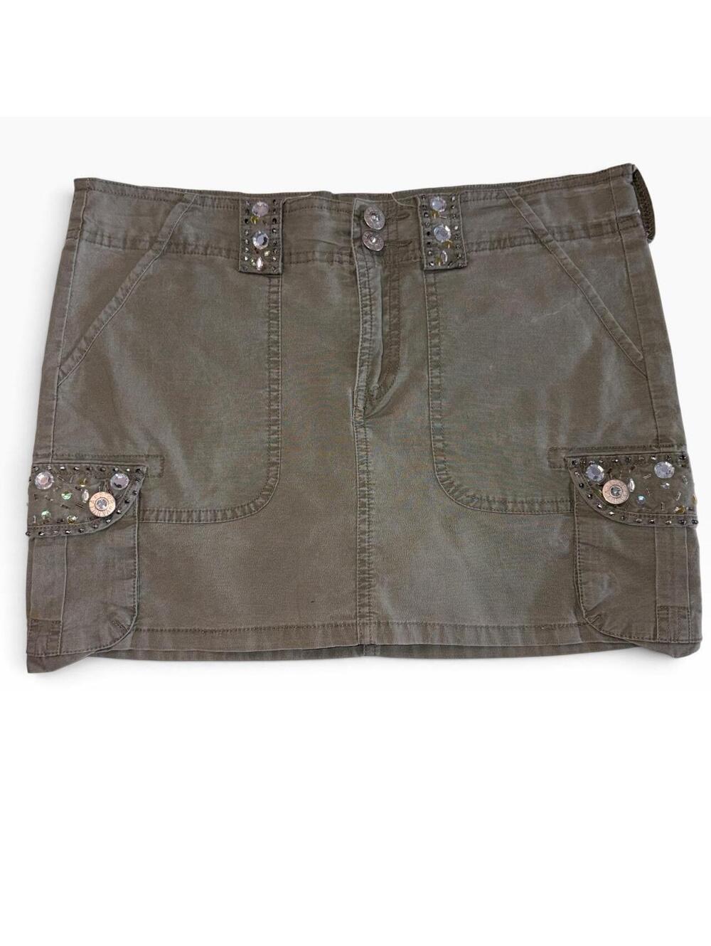 Vanilla Star Women's Green and Khaki Skirt